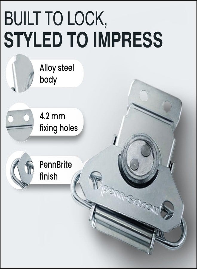 Penn Elcom Medium Butterfly Surface Latch | Spring Loaded Steel Flight Case Catch with PennBrite Finish | Durable Hardware for Road Cases & Racks (L0915Z) - Image 2